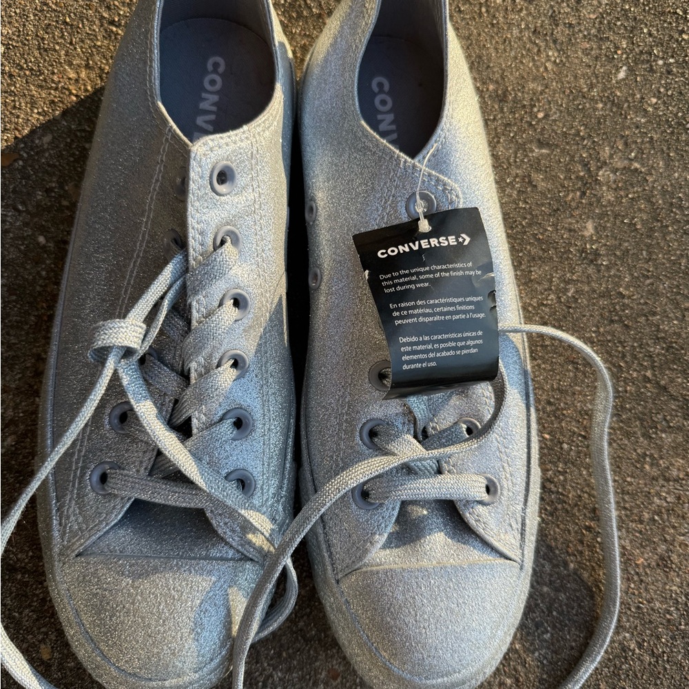Converse Metallic Silver Low-Tops